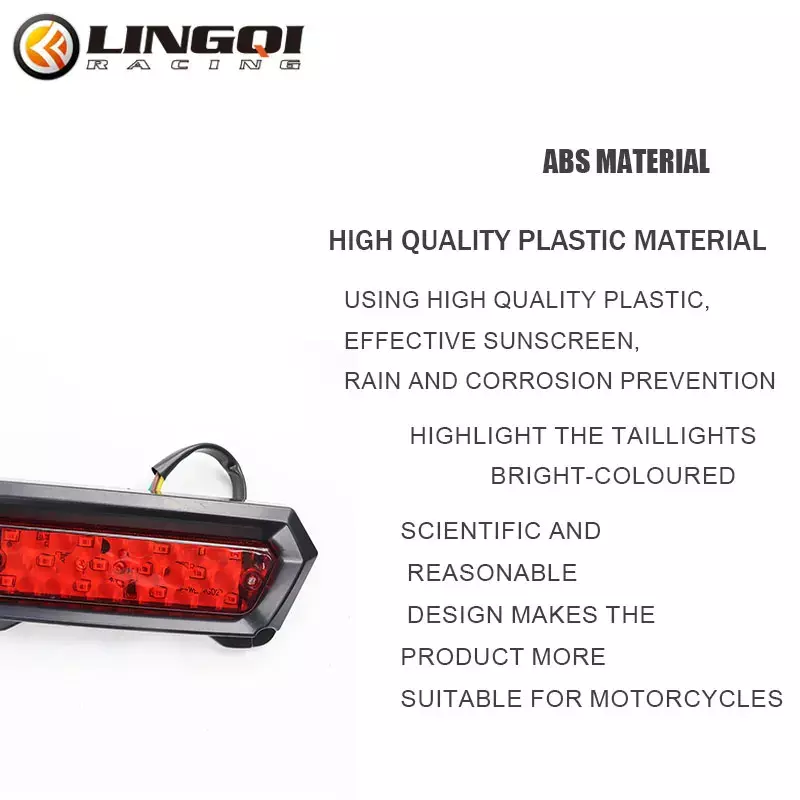 Luz LED trasera de freno para motocicleta, lámpara indicadora de plástico ABS para la mayoría de ATV, Dirt Bike Pit, accesorios