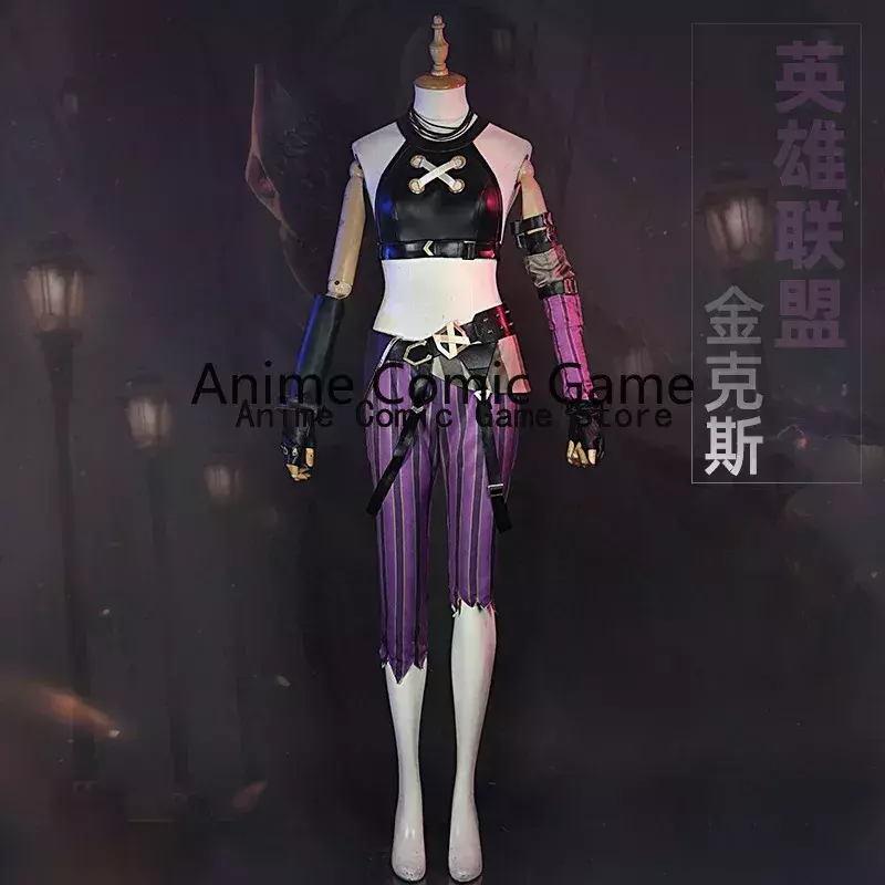 Disfraz de Cosplay de LOL Arcane para mujer, traje de Cosplay de cañón suelto, peluca Sexy, juego de Anime