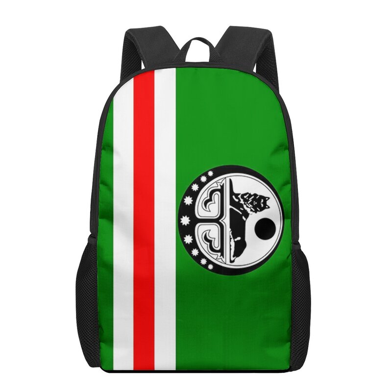 Republic Of Chechnya Flag 3D Printing Schoolbags for Girls Boys Children Kids School Book Bag Junior Primary Student Bookbags