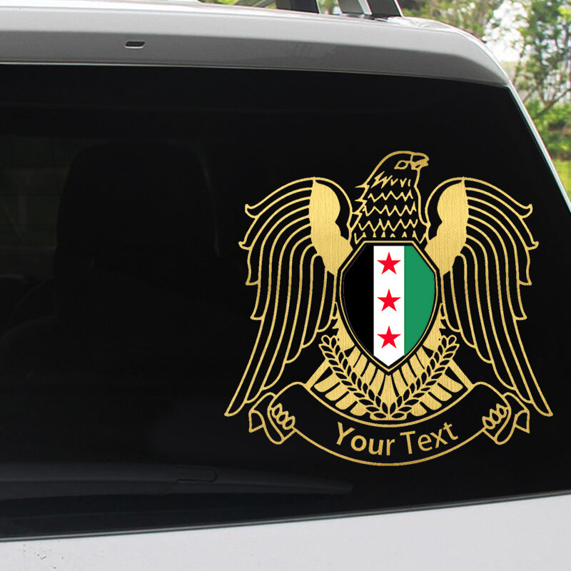 V8888# Custom Made Vinyl Decal Coat of Arms of Syria Car Sticker Waterproof Auto Exterior Accessories on Bumper Rear Window