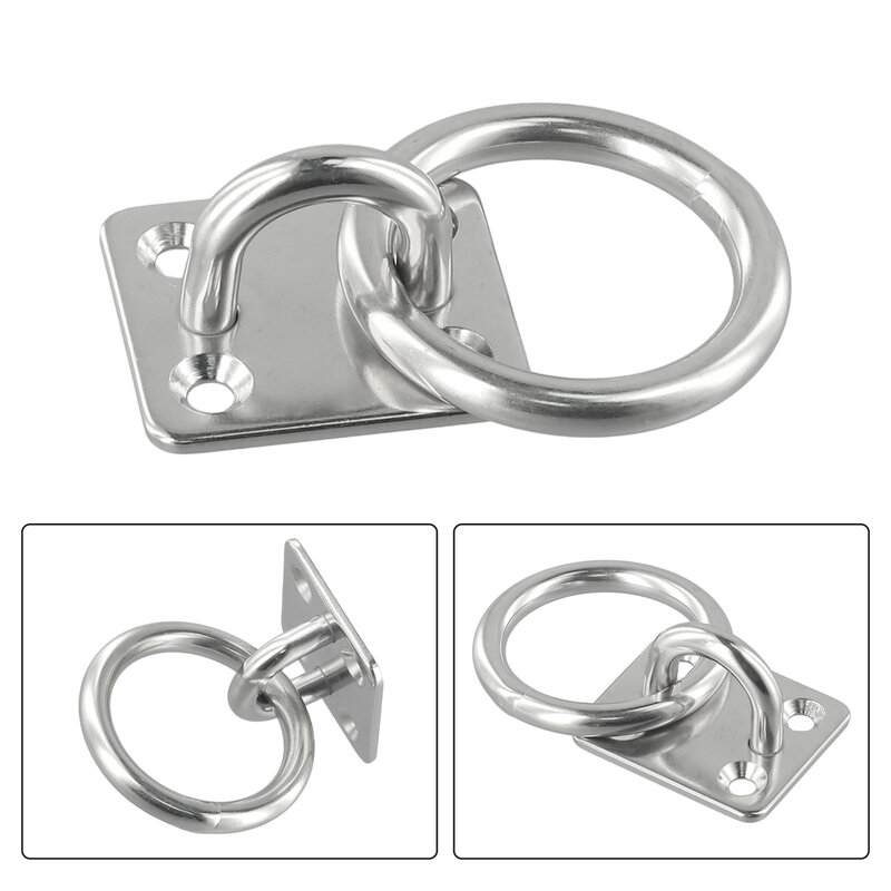 Marine Eye Plate Stable Stainless Steel Universal With Ring 1 Pcs Rust Protection Square Accessories Boat Cabin