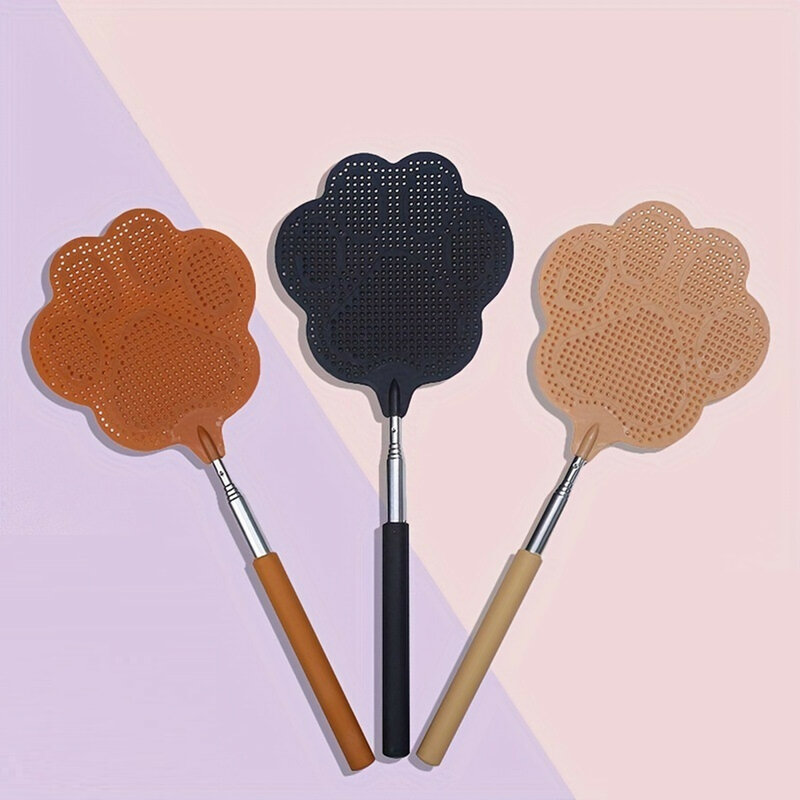 3pcs/set Telescopic Fly Swatter Mosquito Swatter Racket with Telescopic Handle Large Size Flyswatter for Indoor Outdoor