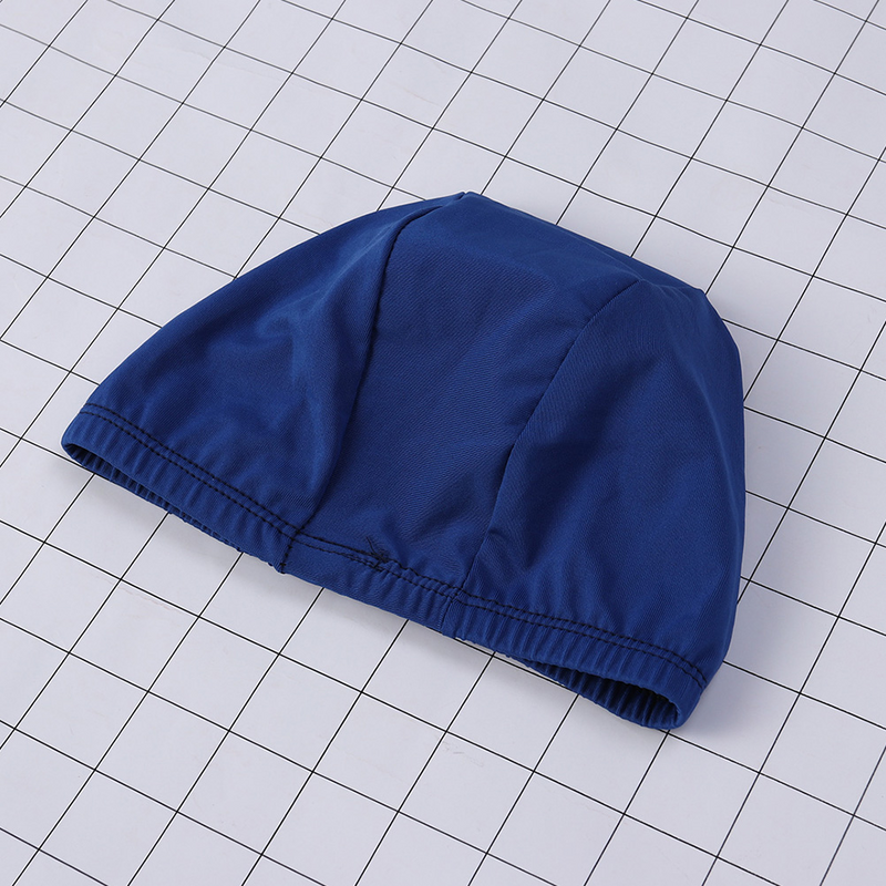 หมวกว่ายน้ำสำหรับผู้ใหญ่ผ้าโพลีเอสเตอร์อาบน้ำผู้ชายและผู้หญิงหมวกว่ายน้ำสำหรับกีฬาทางน้ำ (สีดำ)