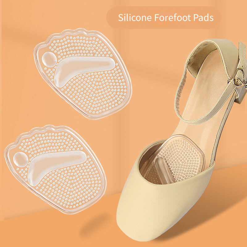 Plantilla de Gel de silicona para zapato de mujer, almohadillas de medio antepié de tacón alto, cojín antideslizante para pies, Protector cómodo