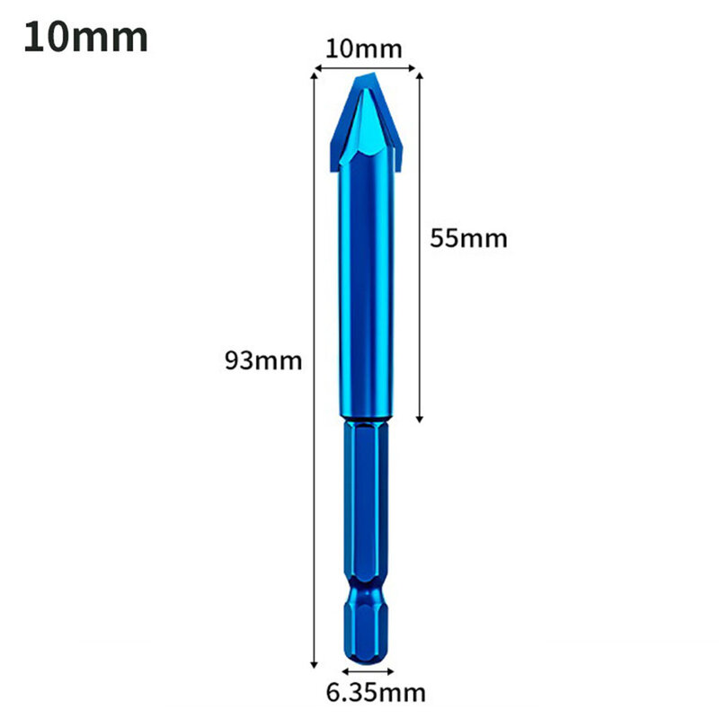 1 шт. 6 мм-12 мм эксцентриковое сверло синяя Нескользящая Шестигранная ручка треугольное сверло для перезаряжаемой/ручной/настольной дрели для керамического стекла
