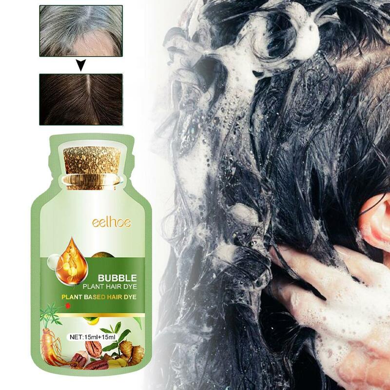 2024 reines natürliches Kräuter-Haarfärbemittel-Shampoo 5 Minuten Farbe Weiß ändern Haar Mode grau Pflege Haar reparatur nicht reizend y1c5