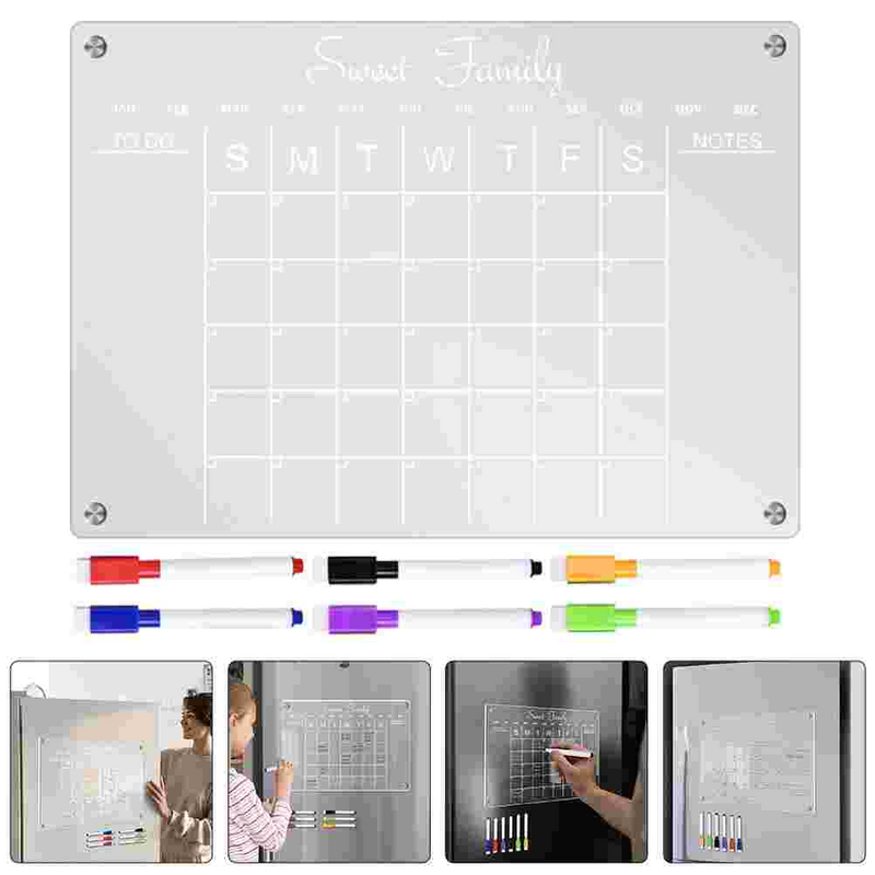 Акриловая доска для сообщений, прозрачная белая для холодильника, сухая стираемая Магнитная настенная для холодильника