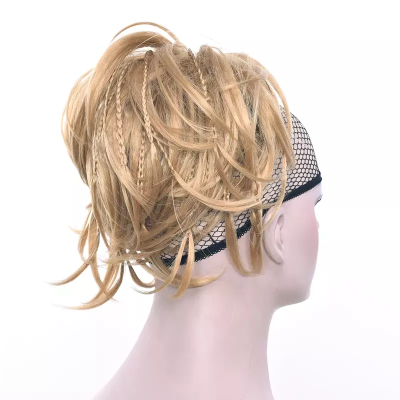 Cabelo sintético Bun Hairband para mulheres, Trança De Fibra De Alta Temperatura, Donut Roller Headband, Bun Chignon