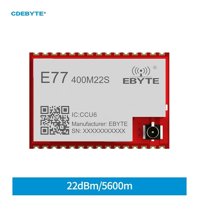CDEBYTE E77-400M22S LoRa 무선 모듈, 433/470MHz, STM32WLE5 ARM Cortex-M4, 저전력 22dbm SoC 장거리 5.6km 소형 사이즈