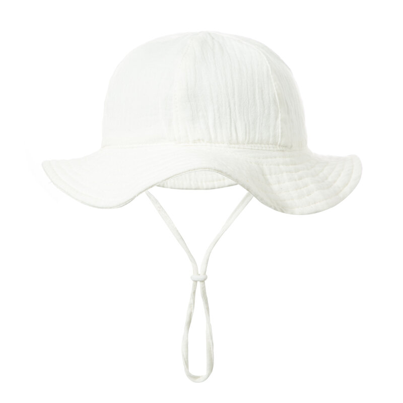 Topi Bucket katun bayi baru anak-anak topi luar ruangan tabir surya anak laki-laki perempuan cetak Panama topi memancing pantai uniseks untuk 3-12 bulan