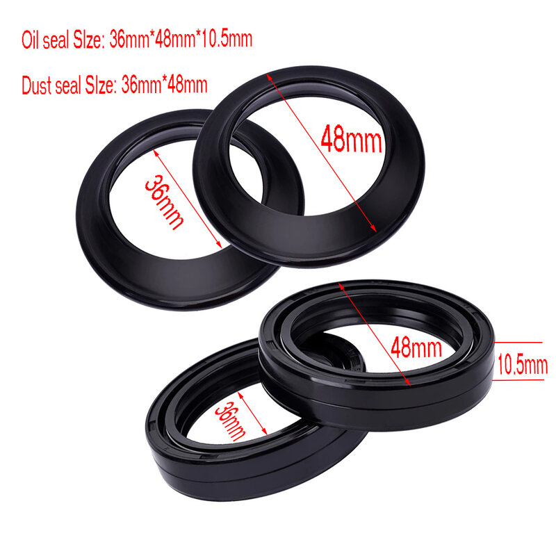 36x48x10.5 36 48 10.5 Front Fork Damper Oil Seal Dust Seal For Suzuki TS250 RM370 DR370 SP370 TM370 C400 DR400 PE400 DR400 36*48