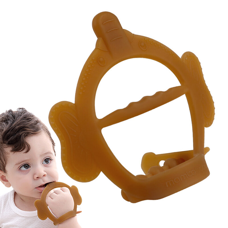 Anneau de dentition en Silicone pour bébé, jouet sûr Anti-chute, anneau de dentition au poignet, sucette Durable, jouets de dentition pour bébés