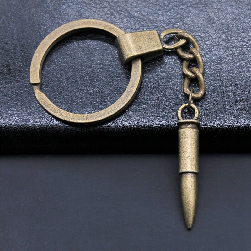 Cincin kunci perhiasan antik liontin alat kunci cincin buatan tangan ukuran 30mm