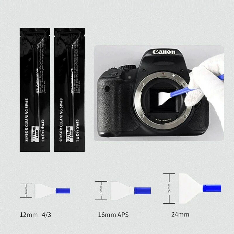 Camerasensor Reinigingsstaaf Coms Stofreinigingsset M4/3 APS-C Full Frame Natte Wattenstaafje Lens Stofreiniger Kit