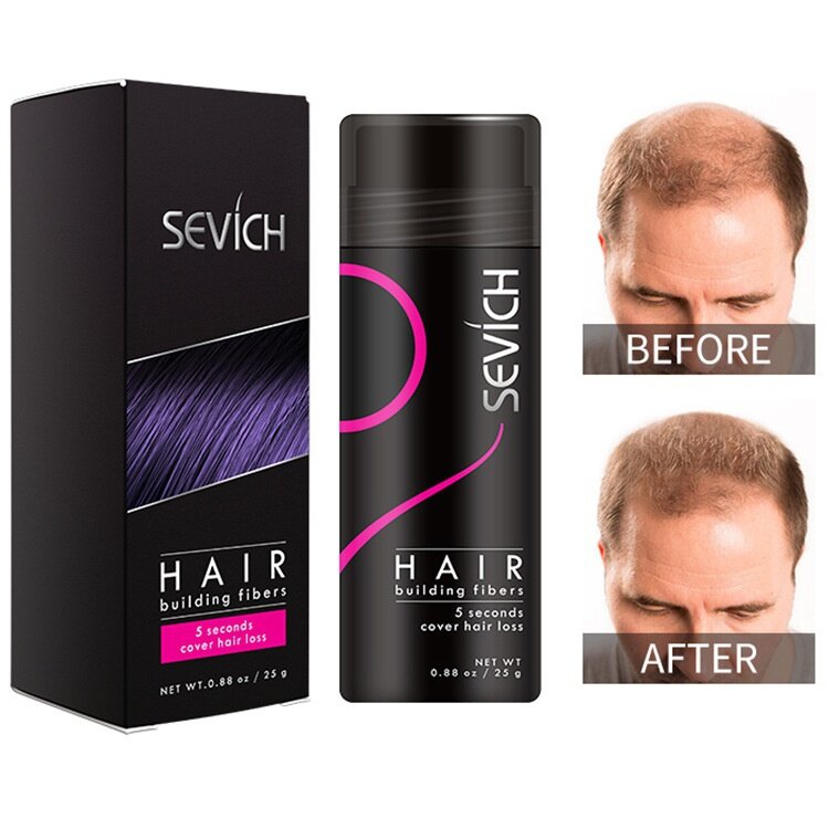 Bottiglia di fibra per capelli sevich in polvere per capelli spessi usa e getta veloce denso per capelli 25g