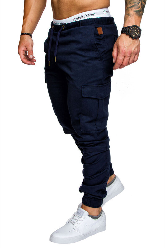 Pantalones Cargo con múltiples bolsillos para hombre, Pantalón de tela tejida, informal, estilo Safari, S-5XL