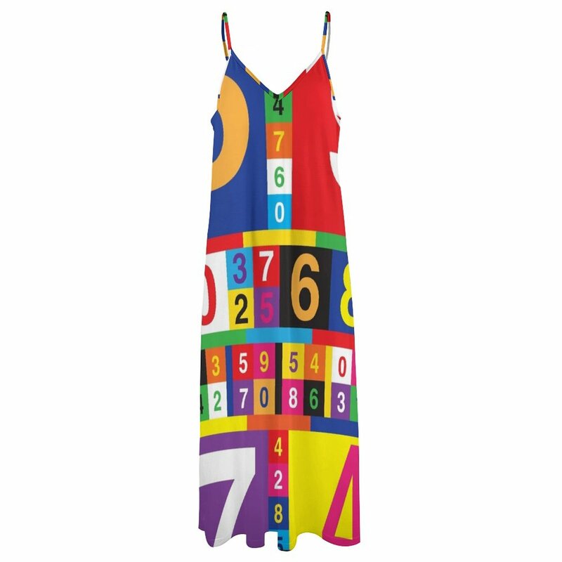 여성용 컬러 숫자 민소매 드레스, 공식 행사 드레스, 숙녀 2023 여름 드레스