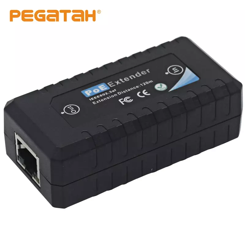 PEGATAH-extensor PoE de 1/2/4 puertos, extensor IEEE802.3af para Puerto ip, extensión máxima de transmisión de 120m para cámara ip