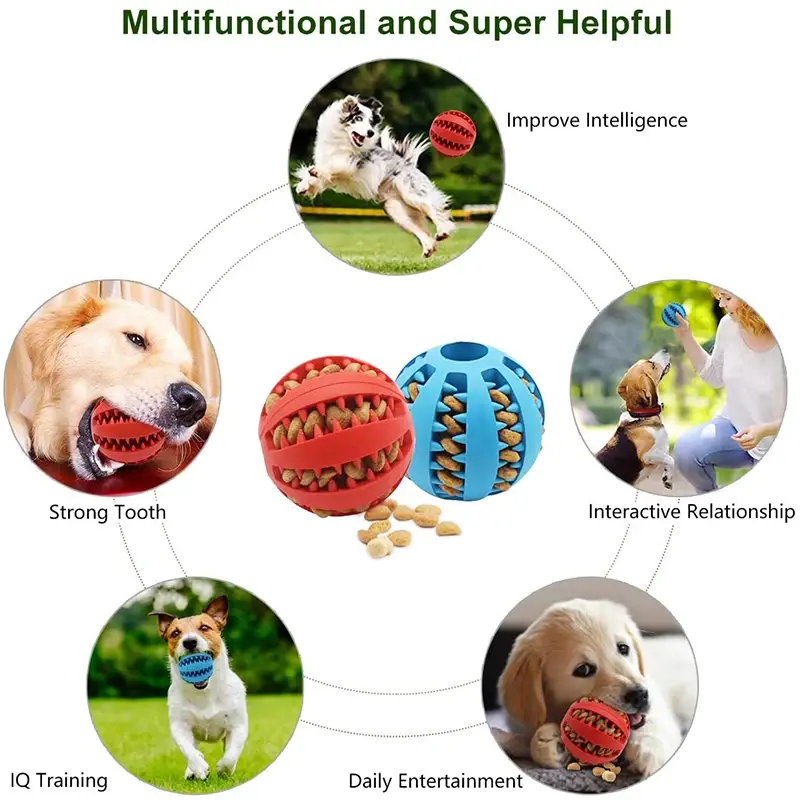 Giocattoli a sfera per cani per cani di piccola taglia elasticità interattiva cucciolo giocattolo da masticare pulizia dei denti gomma cibo palla giocattolo accessori per animali domestici