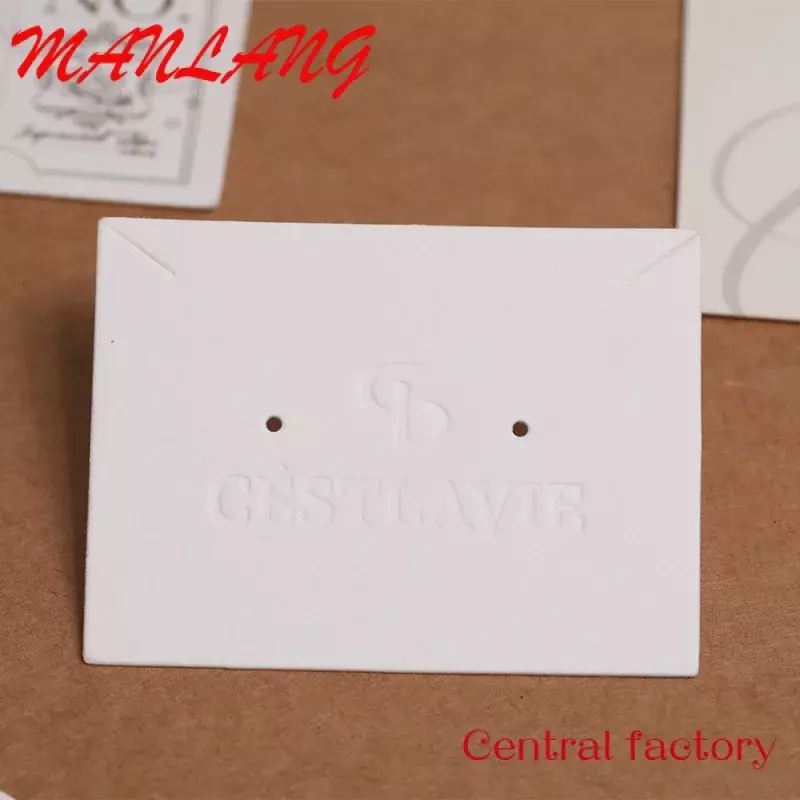 Caja de joyería de papel de lujo gruesa con textura de negocios personalizada, Insertar tarjeta postal de agradecimiento