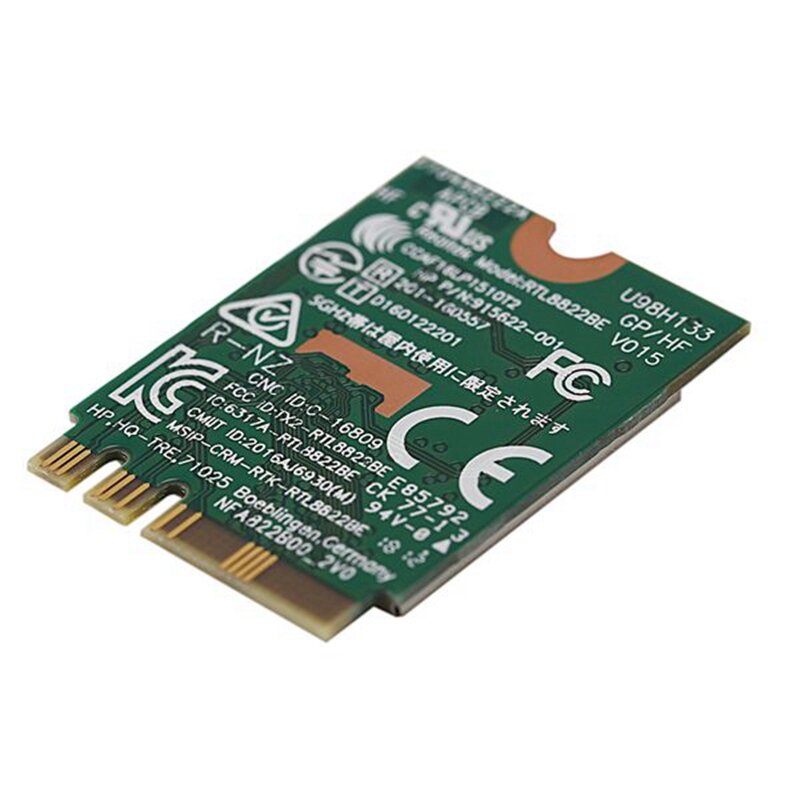 Adaptador de Placa de Rede Sem Fio, Cartão WiFi M.2, Bluetooth 4.1 NGFF, RTL8822BE, 802.11AC, 2.4G, 5Ghz