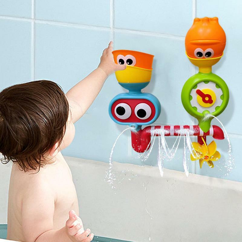 Juguetes de baño para niños pequeños, bañera giratoria, juguetes de ducha con ventosa, bañera interactiva para niños, juguetes de agua para piscina de baño preescolar