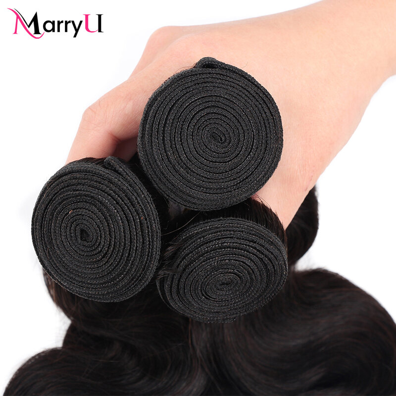 MARRYU-extensiones de cabello ondulado brasileño Remy, mechones de cabello humano ondulado, 1/3 piezas