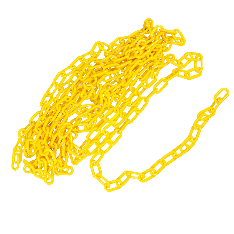 Cadena de seguridad de plástico colgante, colgadores de cadena de plástico, barrera de colores, cinturón para construcción, 1 rollo de 6M