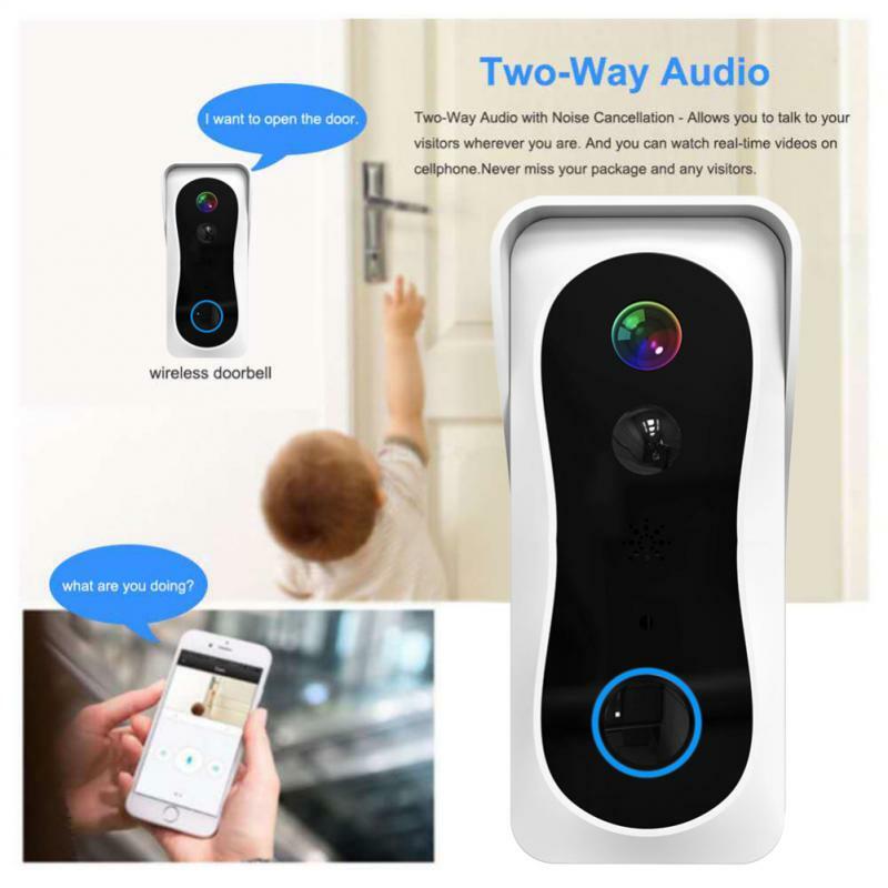 Умный дверной звонок Tuya 1080p, умный беспроводной видеозвонок, цифровой визуальный домофон, водонепроницаемый, Wi-Fi, камера ночного видения, 2 канала, audi