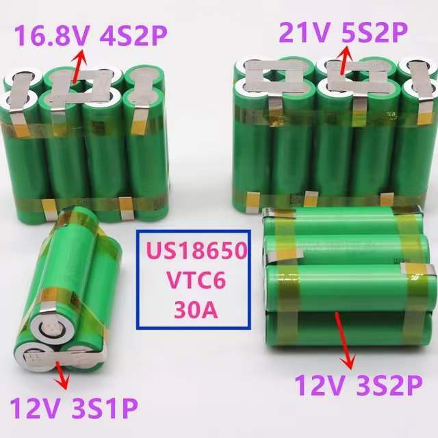 (Disesuaikan) baterai 18650 vtc6 3000mAh 30amp obeng baterai elektroda baterai 3s1p 4s1p 5s1p 4s2p 5s2p