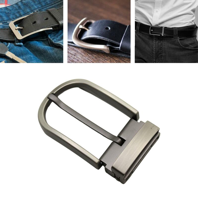 Metal Belt Buckle Single Prong High Quality Mens Belt Accessories Reversible Business Casual Zinc Alloy Rectangle Pin Buckle