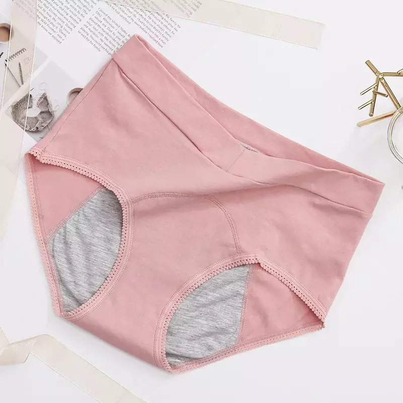 5 PCS Large Size High Waist Period Panties Women's Menstrual Leak-proof Sanitary Underwear