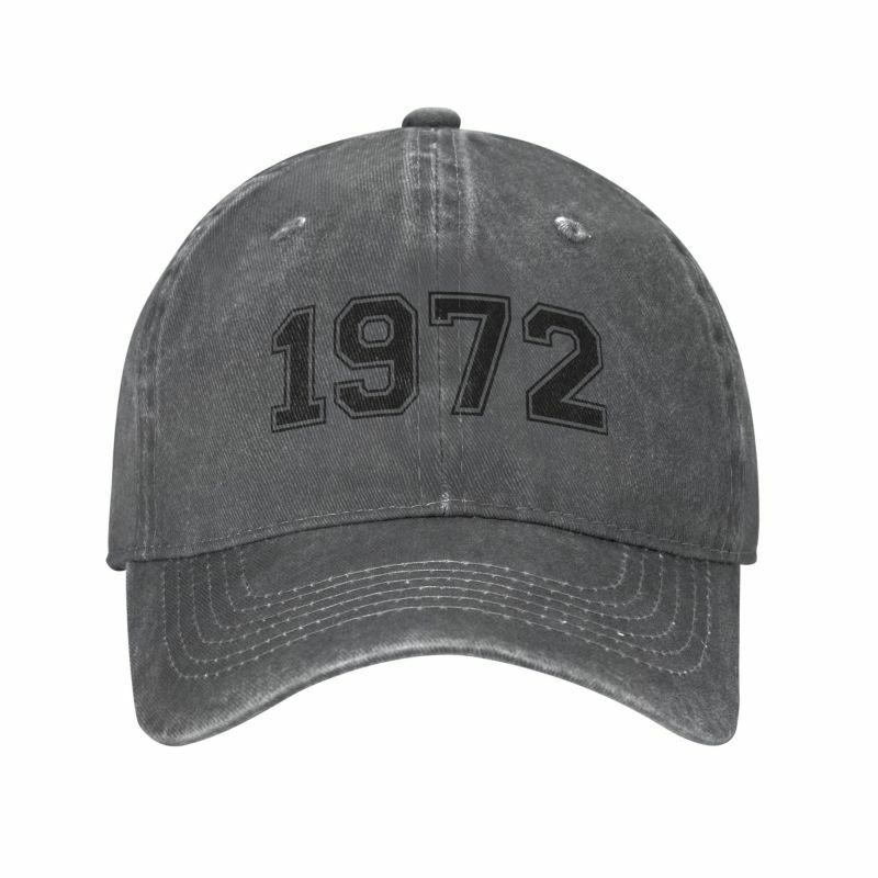 Topi bisbol katun kustom hadiah ulang tahun 1972, topi pelindung matahari dapat disesuaikan Pria Wanita musim semi