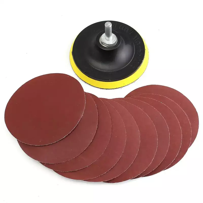 10Pcs/set 100mm Sanding Disc Sandpaper 1000 Grit with Backer Pad Drill Adapter for Cleaning Polishing Sandpaper Abrasives Tools