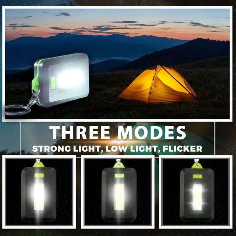 Mini linterna LED COB para acampar, linterna portátil COB de 3W, alta luminosidad, lámpara de trabajo para acampar y pescar