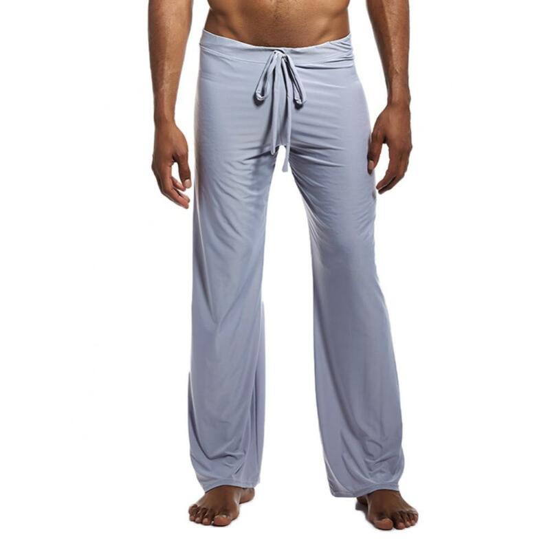 Pantaloni da Yoga da uomo pantaloni da pigiama larghi dritti con coulisse a vita bassa pantaloni sportivi da uomo comodi e comodi in vita elastica