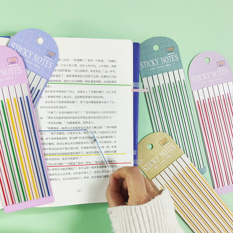 KindFuny 160 lembar transparan catatan tempel membaca anotasi untuk buku Notepad bookmark Memo Pad Index Tab alat tulis
