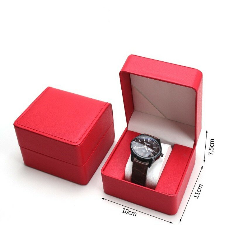 ESTUCHE DE LUJO con soporte para reloj de pulsera, vitrina de exhibición de Pu, organizador de almacenamiento de joyería, embalaje de regalos de gama alta