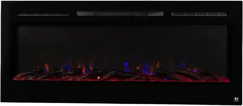 Умный электрический камин-50-дюймовый настенный углубленный-30 реалистичный цвет декабря/строительный обогреватель пламени с термостатом