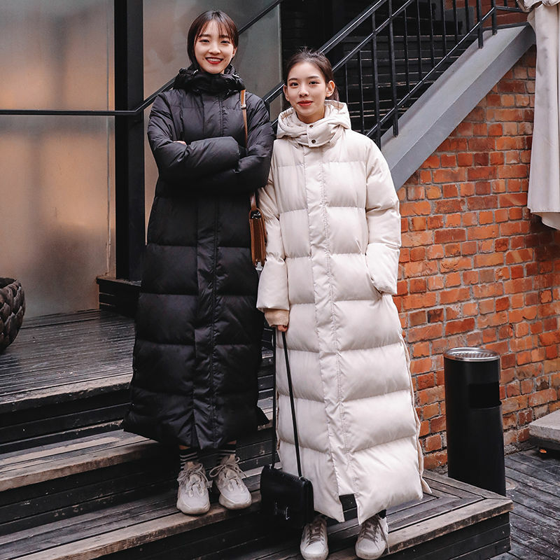 Женская зимняя куртка 2023 женское длинное хлопковое пальто корейское женское пуховое пальто Свободное толстое длинное пуховое пальто Женская пуховая куртка