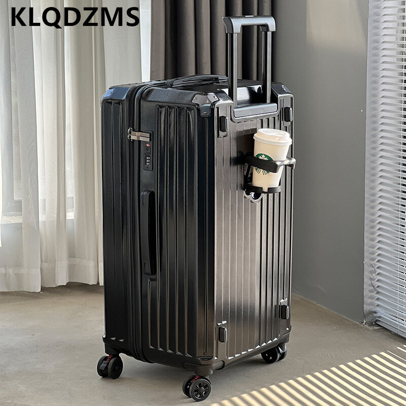 KLQDZMS  20"22“24"26"28"30"32"34"36 Inch High Quality Suitcase Large Capacity Trolley Case Men Boarding Box Rolling Luggage