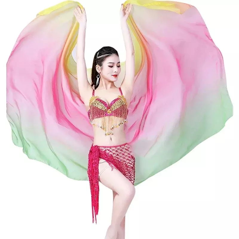 Women Belly Dance Chiffon Veils Light Belly Dancing Shawls Hand Thrown Stage Gradual Scarves