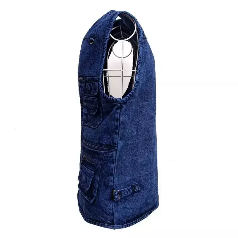 Male More Than Pure Cotton Pocket Increase in The Spring and Autumn Denim Vest