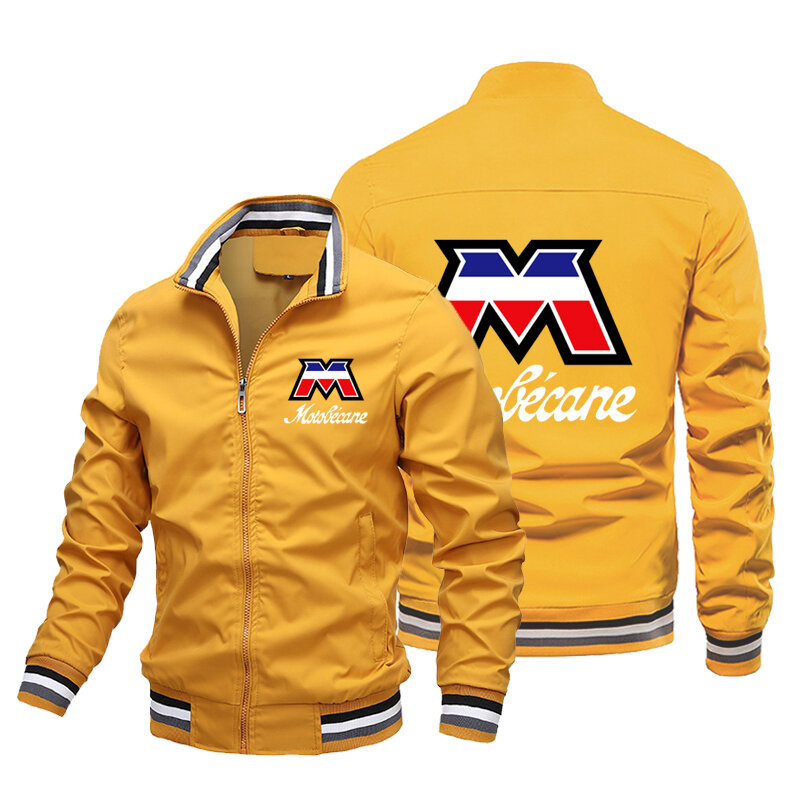 Motobeca-jaket bersepeda pria, kemeja bisbol, jaket kasual, mantel trench, gaya hip-hop jalanan, jaket kerja