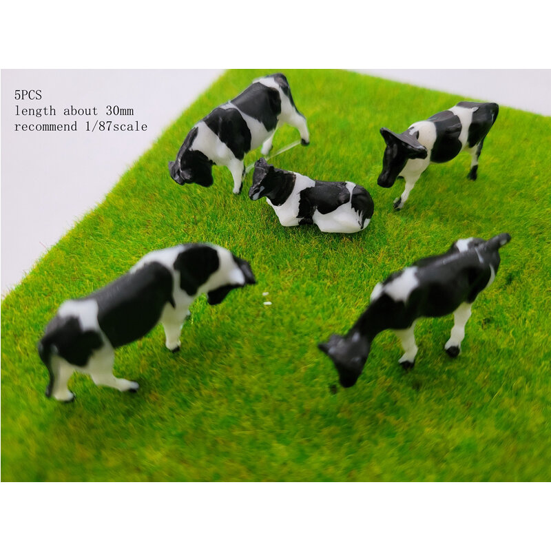 5個honスケール動物モデル馬牛塗装モデルファームサンドテーブル素材トレインレイアウト1/87/150