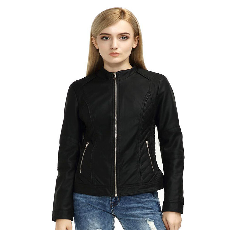 Giolshon Luxe Faux Leather Casual Jacket Voor Vrouwen Lente Herfst En Winter Moto Biker Streetwear Jas Vrouwen Pu Jas