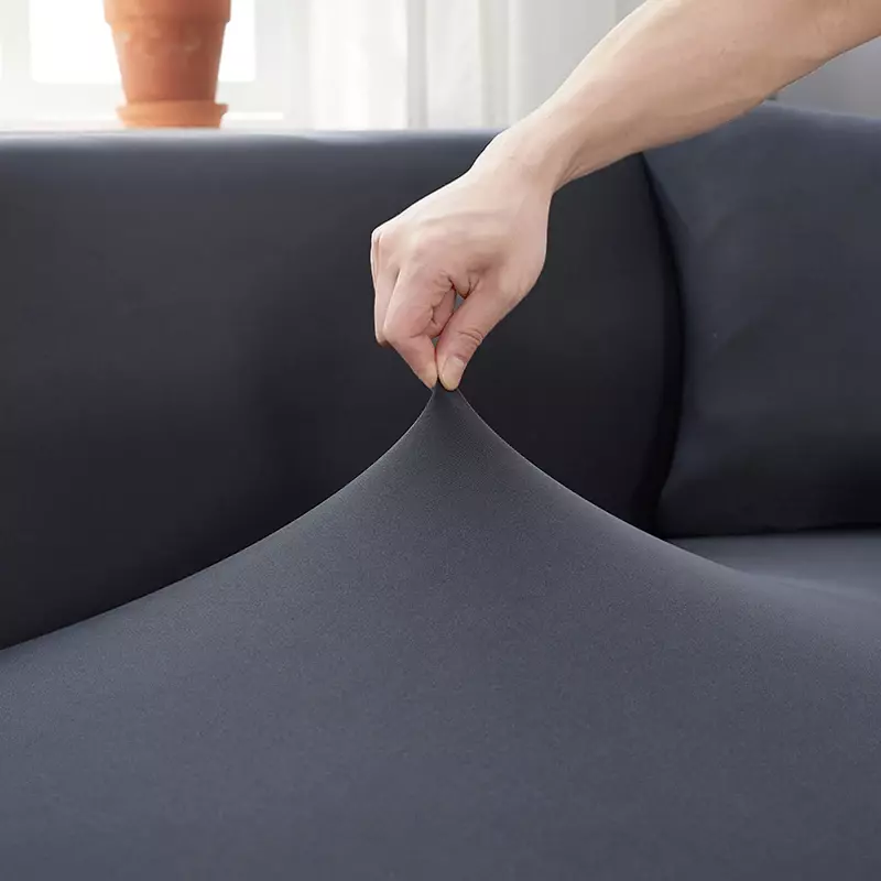 Funda de sofá impermeable para sala de estar, cubierta elástica de 1/2/3/4 asientos, de esquina en forma de L, sólida, para sillón