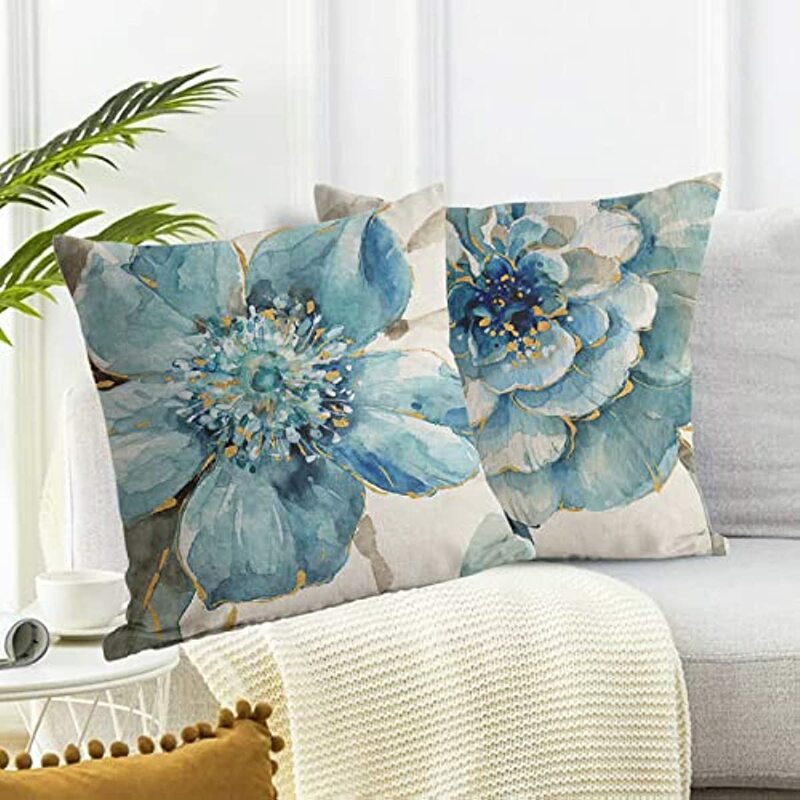 Throw Pillow Covers Set of 4 Farmhouse Vintage Flower Bird Pillow Covers Decorative Outdoor Patio Pillow Cases Cushions Cover