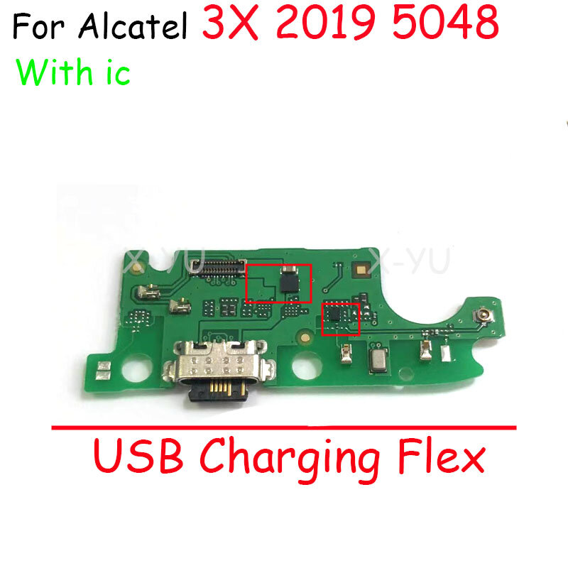 Placa de carga USB para teléfono móvil, accesorio de repuesto de Cable flexible para Alcatel 3X 2019 5048 5048U 5048Y