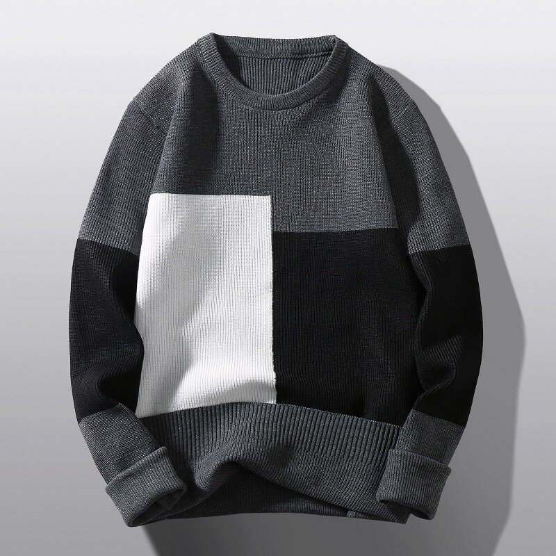 2022 nuovo maglione girocollo da uomo moda colore abbinato maglione caldo sciolto maschile